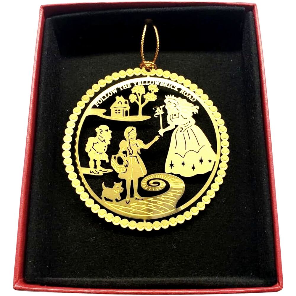 Wizard of Oz Brass Ornament Follow the Yellow Brick Road Dorothy Toto Munchkin